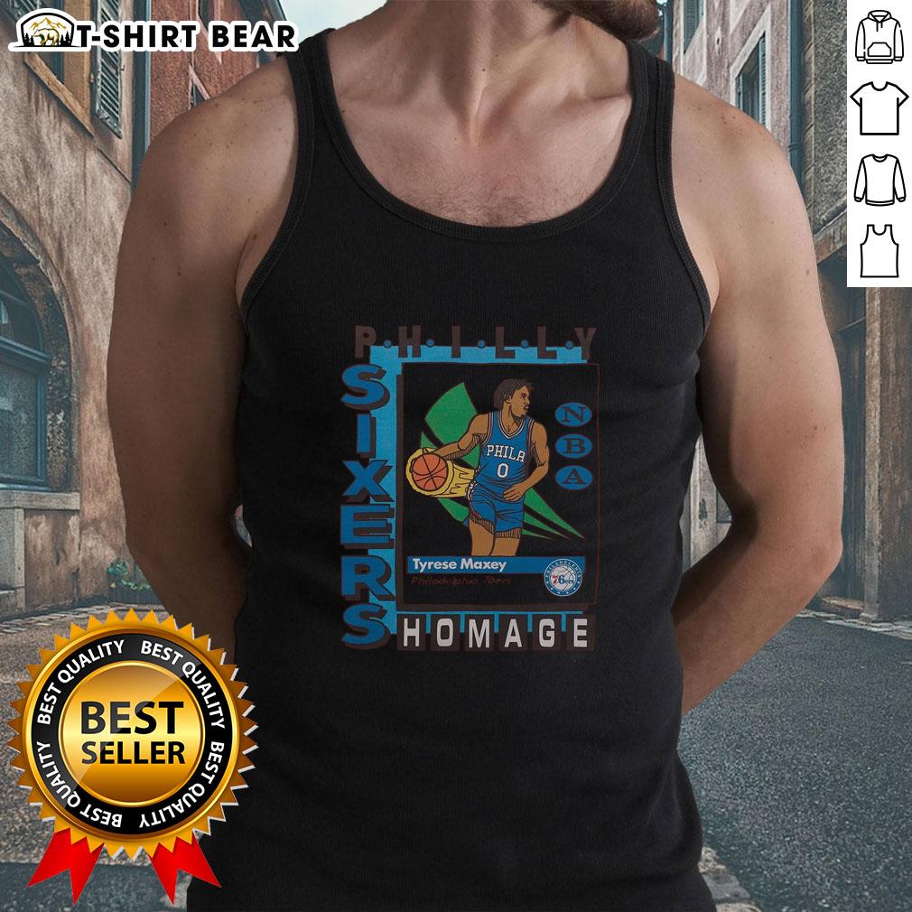 Premium Philadelphia 76Ers Trading Card Tyrese Maxey Tank Top Premium Philadelphia 76ers trading card featuring Tyrese Maxey on a stylish tank top, perfect for fans and collectors.