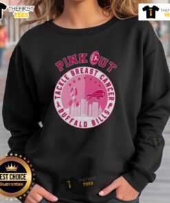 Premium Pink Out tackle breast cancer Buffalo Bills sweatshirt featuring team logo and vibrant pink design.