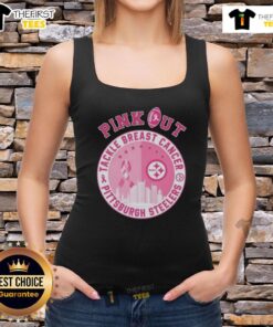 Premium pink Pittsburgh Steelers tank top supporting breast cancer awareness with stylish design and comfortable fit.
