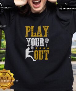 Premium Play Your Out Tennis Sweatshirt in navy blue, perfect for tennis enthusiasts and casual wear.