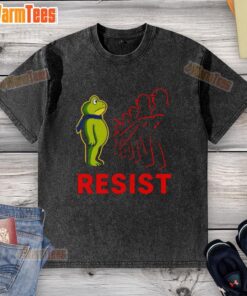 Premium Portland Frog F*ck Ice Anti-Trump washed t-shirt featuring a bold graphic design and comfortable fit.