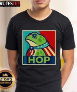 Alt Text: Premium Portland Frog Hop T-Shirt featuring a vibrant frog graphic and soft fabric, perfect for casual wear.
