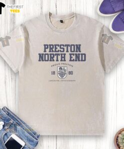 Premium Preston North End Proud Preston 1880 washed t-shirt featuring a vintage design, perfect for football fans.