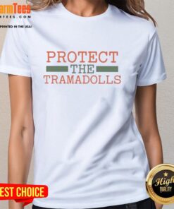 Premium Protect The Tramadolls Ladies Tee featuring a stylish design, perfect for casual wear and tramadol awareness.