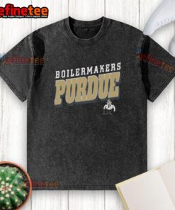 Alt Text: Premium Purdue Boilermakers Vintage Polished Washed T-Shirt in navy blue, featuring a classic logo and soft fabric.