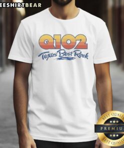 Premium Q102 Texas Best Rock T-Shirt featuring a stylish design and high-quality fabric for rock music enthusiasts.