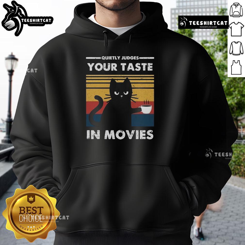 Premium Quietly Judges Your Taste In Movies Hoodie Premium hoodie features 'Quietly Judges Your Taste In Movies' design, perfect for movie lovers and cozy comfort.