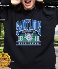 Premium Saint Louis University Billikens Est 1818 Sweatshirt in navy blue, showcasing school pride and comfort.