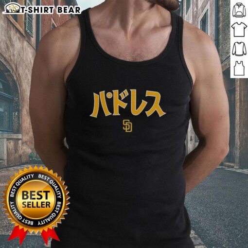 Premium San Diego Padres MLB Katakana tank top featuring stylish design and comfortable fit for baseball fans.