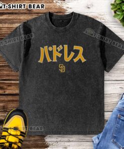 Premium San Diego Padres MLB Katakana Washed T-Shirt featuring a stylish design for baseball fans.