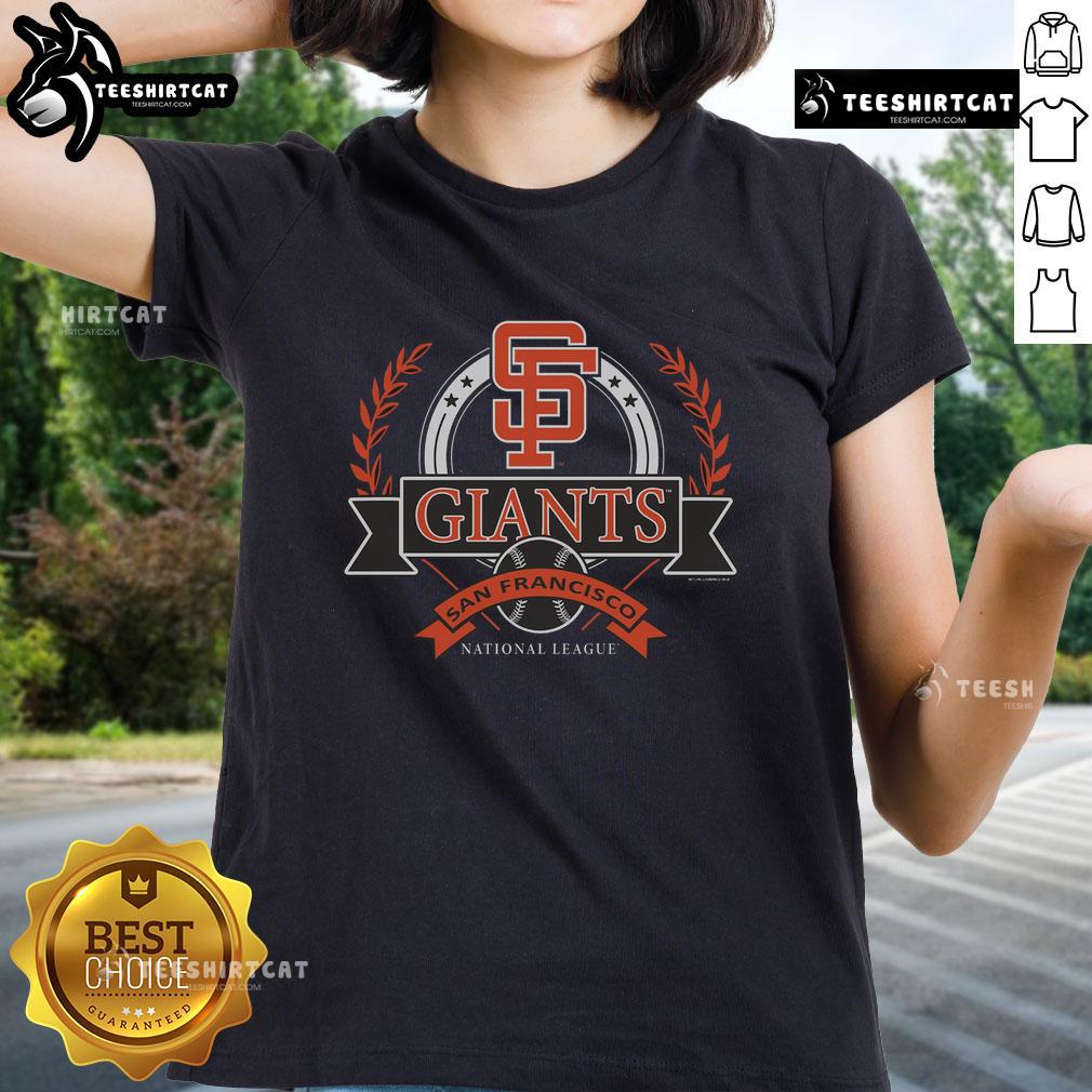 Premium San Francisco Giants Cooperstown Collection Crest Ladies Tee Alt Text: Premium San Francisco Giants Cooperstown Collection crest ladies tee featuring a stylish design perfect for fans.