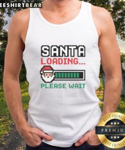 Premium Santa loading graphic on a stylish pixel tank top, perfect for festive holiday celebrations and casual wear.