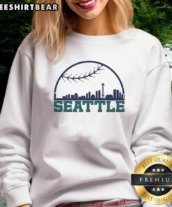 Premium Seattle Mariners baseball skyline sweatshirt featuring a stylish design perfect for fans and casual wear.
