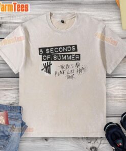 Alt Text: Premium Seconds of Summer There's No Place Like Home tour logo on a washed t-shirt, perfect for summer fans.