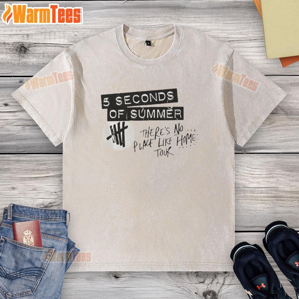 premium-seconds-of-summer-theres-no-place-like-home-tour-logo-washed-t-shirt Alt Text: Premium Seconds of Summer There's No Place Like Home tour logo on a washed t-shirt, perfect for summer fans.