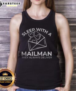 Premium Sleep With A Mailman Tank Top featuring playful graphic, perfect for cozy nights and casual wear.