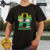 Premium Snoopy and Charlie Brown Oregon Ducks football skyline T-shirt featuring vibrant graphics and a stylish design.