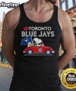 Premium Snoopy and Woodstock on Volkswagen Beetle tank top for Toronto Blue Jays baseball fans