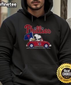 Premium Snoopy And Woodstock X Philadelphia Phillies Baseball Fans T-Shirt - Image 2
