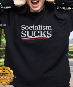 Premium Socialism Sucks meme sweatshirt featuring bold graphic design, perfect for casual wear and expressing political views.