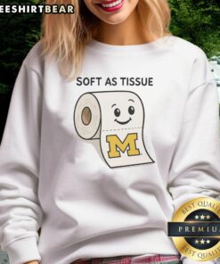 Premium soft as tissue Michigan Wolverines sweatshirt in navy blue, perfect for fans and casual wear.
