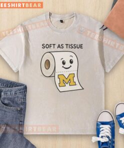 Premium soft as tissue Michigan Wolverines washed t-shirt in navy blue, perfect for fans and casual wear.