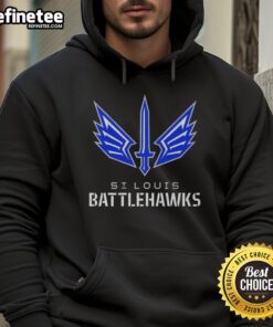 Premium St. Louis Battlehawks lockup logo hoodie featuring team colors and stylish design for fans.