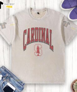 Premium Stanford Cardinal Walk Tall Washed T-Shirt in vibrant red with classic logo, perfect for fans and casual wear.