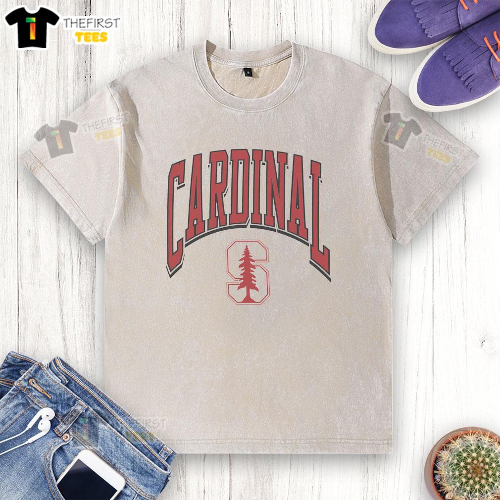 premium-stanford-cardinal-walk-tall-washed-t-shirt Premium Stanford Cardinal Walk Tall Washed T-Shirt in vibrant red with classic logo, perfect for fans and casual wear.