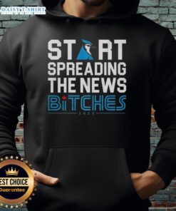 Premium Start Spreading The News Bitches Toronto Blue Jays Hoodie in blue, perfect for fans supporting their team.