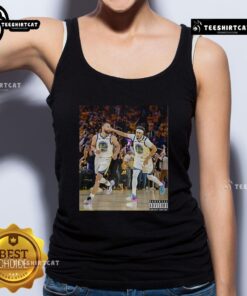 Premium Stephen Curry and Jordan Poole Golden State Warriors basketball tank top featuring vibrant team colors and logos.