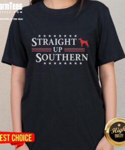 Premium Straight Up Southern Ladies Tee in vibrant colors, perfect for casual outings and showcasing Southern style.