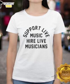 Premium support for live music hire featuring talented female musicians in stylish tees at an event.