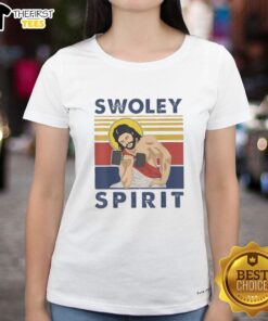 Premium Swoley Spirit Weightlifting Jesus Vintage Ladies Tee featuring a stylish design for fitness enthusiasts.