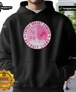 Premium Tackle Breast Cancer Detroit Lions hoodie featuring a skyline design, perfect for football fans and supporters.