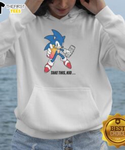 Alt Text: Premium Take This Kid Sonic the Hedgehog Vape Hoodie featuring vibrant graphics and a comfortable fit for fans.