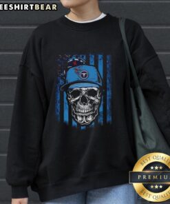 Premium Tennessee Titans NFL Skull American Flag sweatshirt for football lovers, showcasing team spirit and style.