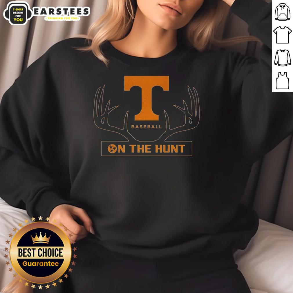 premium-tennessee-volunteers-baseball-on-the-hunt-deer-antlers-logo-sweatshirt Premium Tennessee Volunteers Baseball sweatshirt featuring a deer antlers logo, perfect for fans and outdoor enthusiasts.