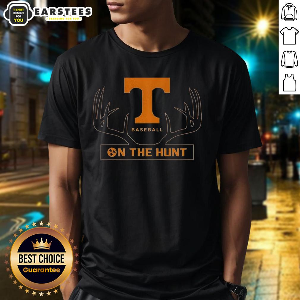premium-tennessee-volunteers-baseball-on-the-hunt-deer-antlers-logo-t-shirt-1 Alt Text: Premium Tennessee Volunteers baseball T-shirt featuring a deer antlers logo, perfect for fans and outdoor enthusiasts.