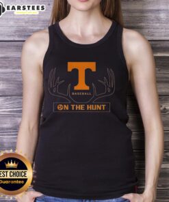 Premium Tennessee Volunteers baseball tank top featuring a deer antlers logo, perfect for sports fans and outdoor enthusiasts.