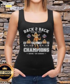 Premium Texas Longhorns tank top celebrating back-to-back Golden Hat Trophy champions against Oklahoma Sooners 2025.