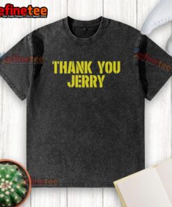 Premium Thank You Jerry Green Bay Packers washed t-shirt in vibrant green, featuring the iconic team logo.