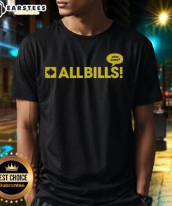 Alt Text: Premium The Eagle All Bills What Bread Caricature Logo T-Shirt featuring a vibrant, colorful design and unique artwork.