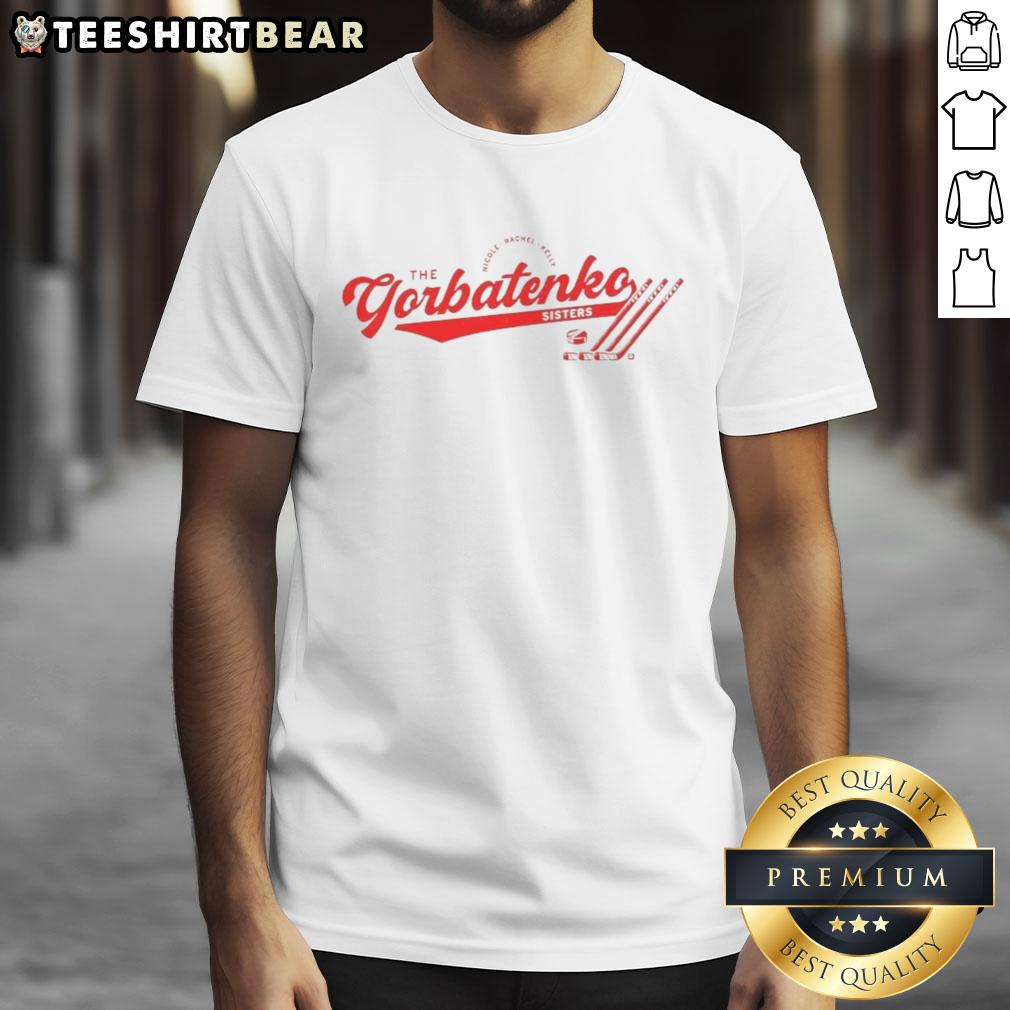 Premium The Gorbatenko Sisters Logo T Shirt Alt Text: Premium The Gorbatenko Sisters Logo T-Shirt featuring a stylish design and vibrant colors perfect for fans.