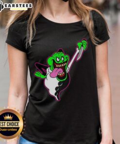 Premium The Real Clownbusters Slimer Ghostbusters parody Halloween ladies tee featuring vibrant graphic design.