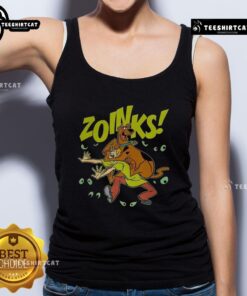 Premium Scooby-Doo and Shaggy Rogers vintage cartoon 'Zoinks' tank top featuring colorful graphics and playful design.