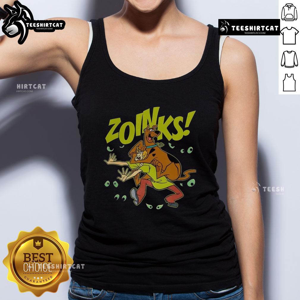 Premium The Scooby Doo And Shaggy Rogers Vintage Cartoon Zoinks Tank Top Premium Scooby-Doo and Shaggy Rogers vintage cartoon 'Zoinks' tank top featuring colorful graphics and playful design.