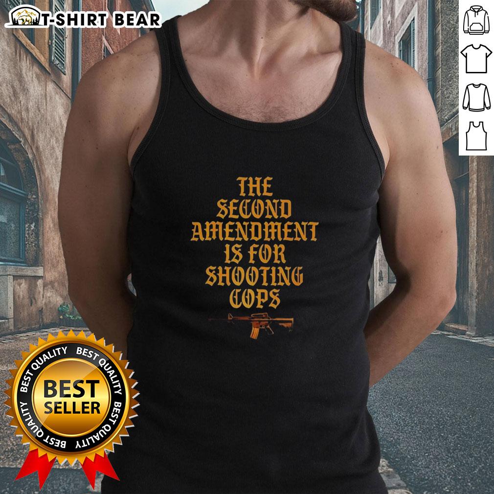 Premium The Second Amendment Is For Shooting Cops Sarcastic Tank Top Premium sarcastic tank top featuring 'The Second Amendment is for shooting cops' slogan, perfect for bold statements.