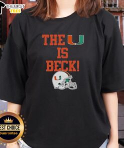 Alt Text: Premium Miami Hurricanes Ladies Tee featuring U logo, perfect for fans and casual wear.