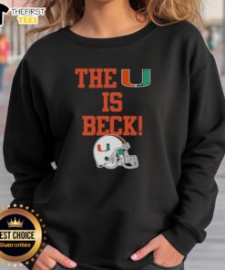 Alt Text: Premium Miami Hurricanes sweatshirt featuring bold U logo, perfect for fans and warm casual wear.